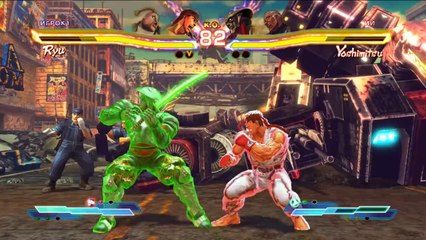 Street Fighter X Tekken. Rufus and Ryu vs Raven and Yoshimitsu