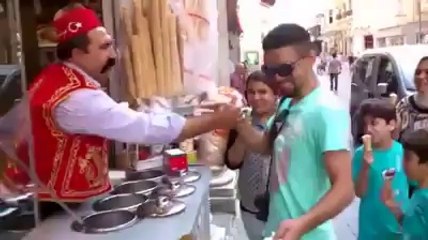 Serving ice cream in Turkey