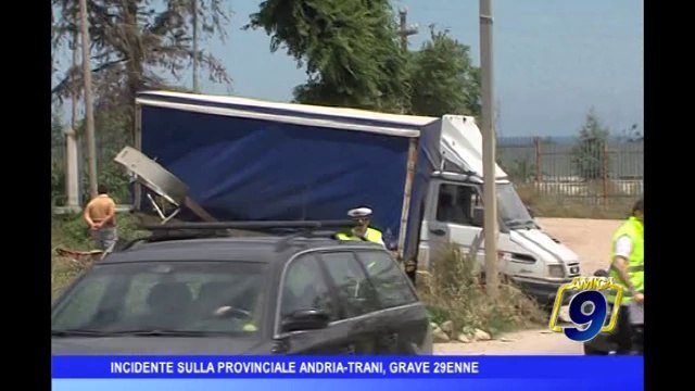 Incidente sulla Provinciale Andria Trani, grave 29 enne