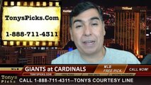 St Louis Cardinals vs. San Francisco Giants Pick Prediction MLB Odds Preview 5-29-2014