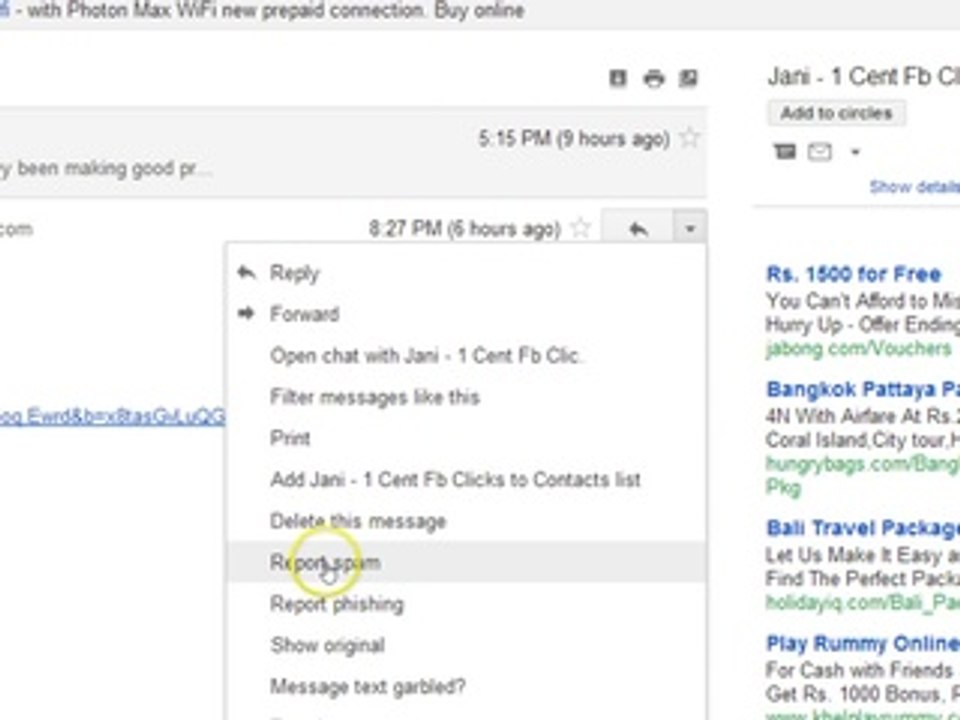 How to Report Email as SPAM in Gmail ?