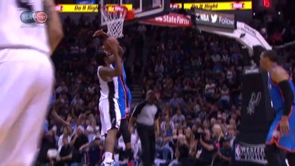 Serge Ibaka Blocks Kawhi Leonard - Game 5 WCF