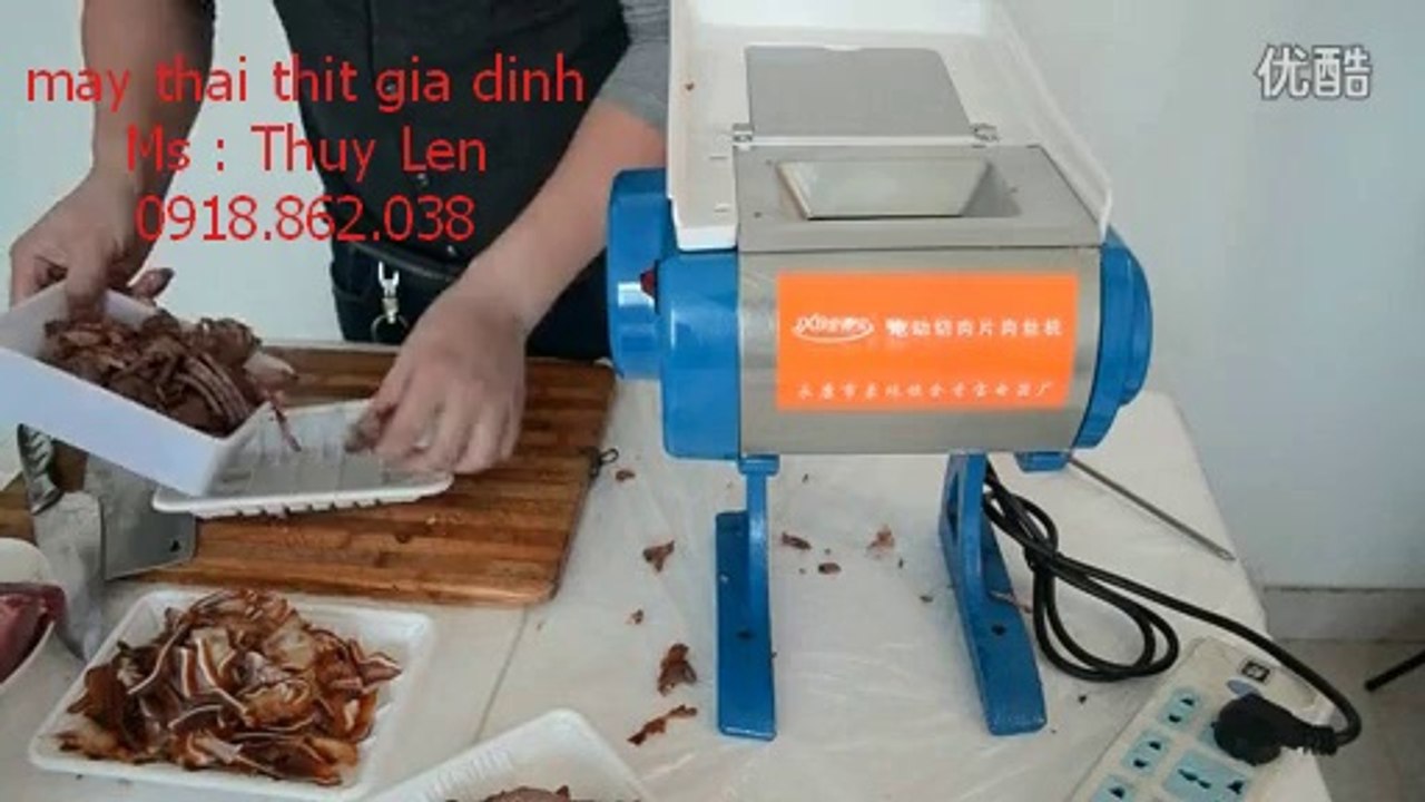 máy cắt thịt heo thịt bò sống, máy thái thịt chín