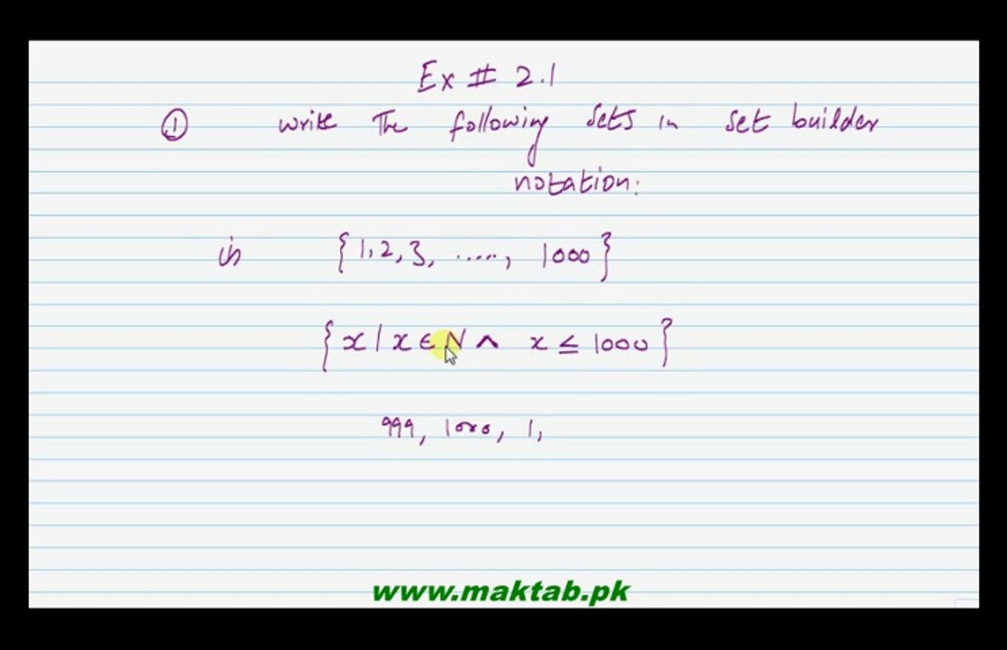 FSc Math Book1, Ex 2.1, LEC 4: Q 1