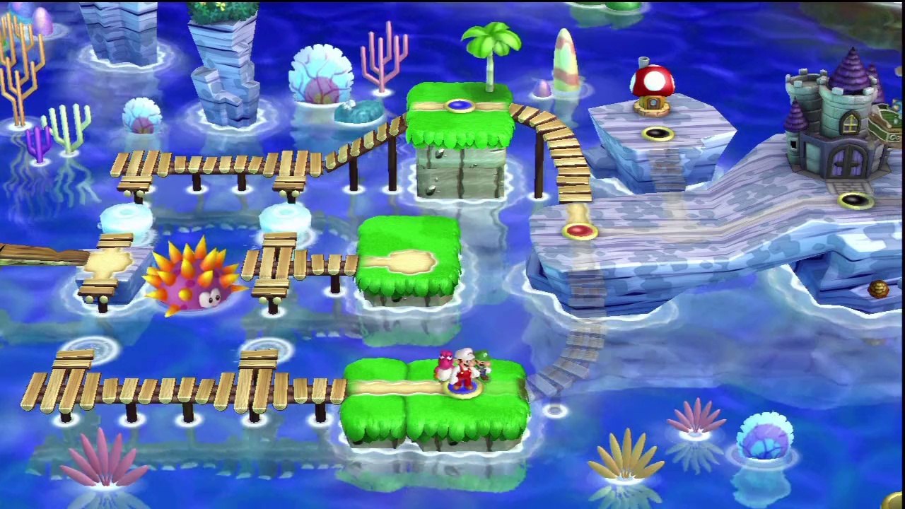 New Super Mario Bros. U - Mer Mentalo - 3-4 : Bassin aux Oursins