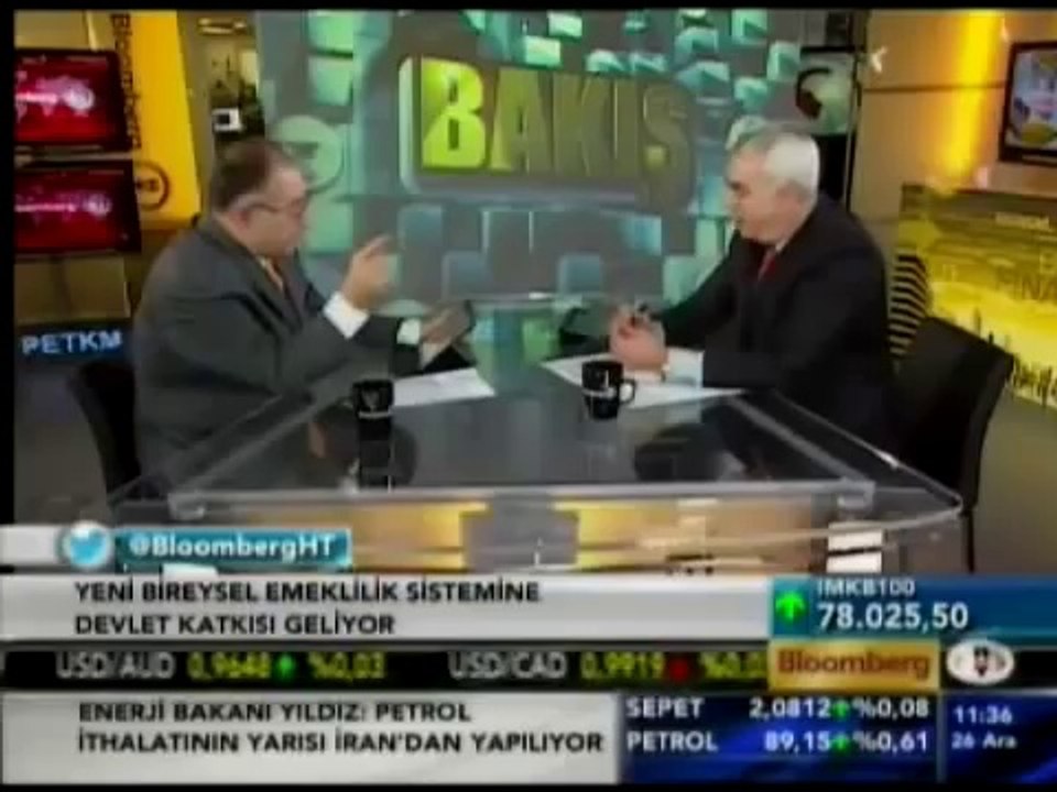26 Aralık 2012 tarihinde Bloomberg HT'de yayınlanan 'Bakış' programı konuğu Sn. Recep Akkaya