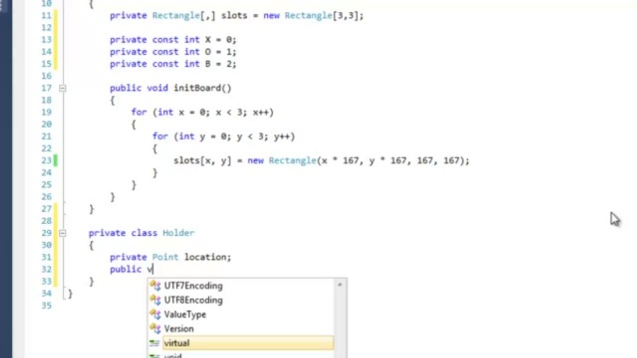 C# Tic-Tac-Toe Tutorial 4 - Creating Holders For the Board