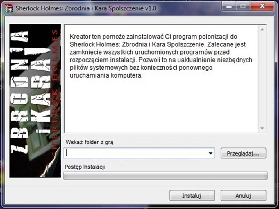 Sherlock Holmes: Zbrodnia i Kara Spolszczenie do gry [ Pobierz ]