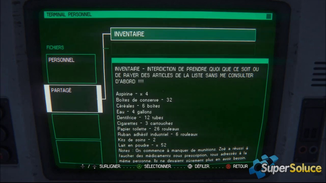 Soluce Alien Isolation : Les collectibles du chapitre 2