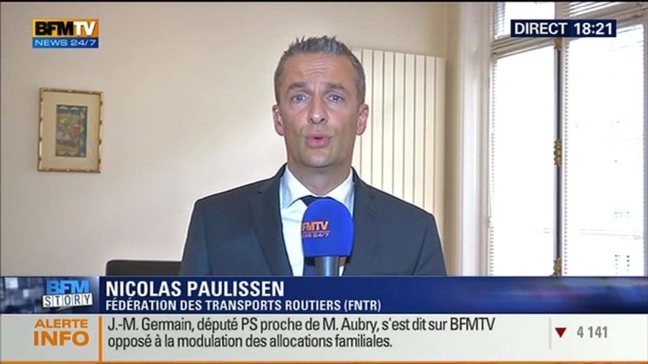 BFM Story: Suspension de l'écotaxe: est-ce une victoire pour les routiers ? - 09/10