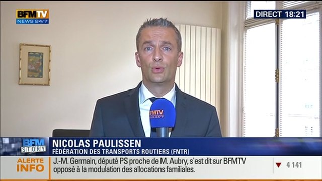 BFM Story: Suspension de l'écotaxe: est-ce une victoire pour les routiers ? - 09/10