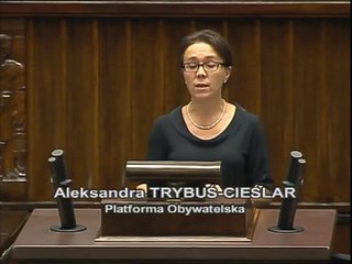 Aleksandra Trybuś - Wystąpienie z dnia 09 pa�dziernika 2014 roku.