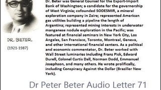 Dr Peter Beter Audio Letter 71 - January 29, 1982 - The Siberian Express and Renewed Russian Geophysical Warfare; Russia's Secret Economic Coup in Dollar Assets; The Shifting Alliances for Nuclear War I