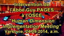 Protection des droits humains, prévention de la torture OSCE 24.09.14