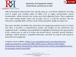 Global Automotive Test Equipment Market Forecast to 2019 by Vehicle Type