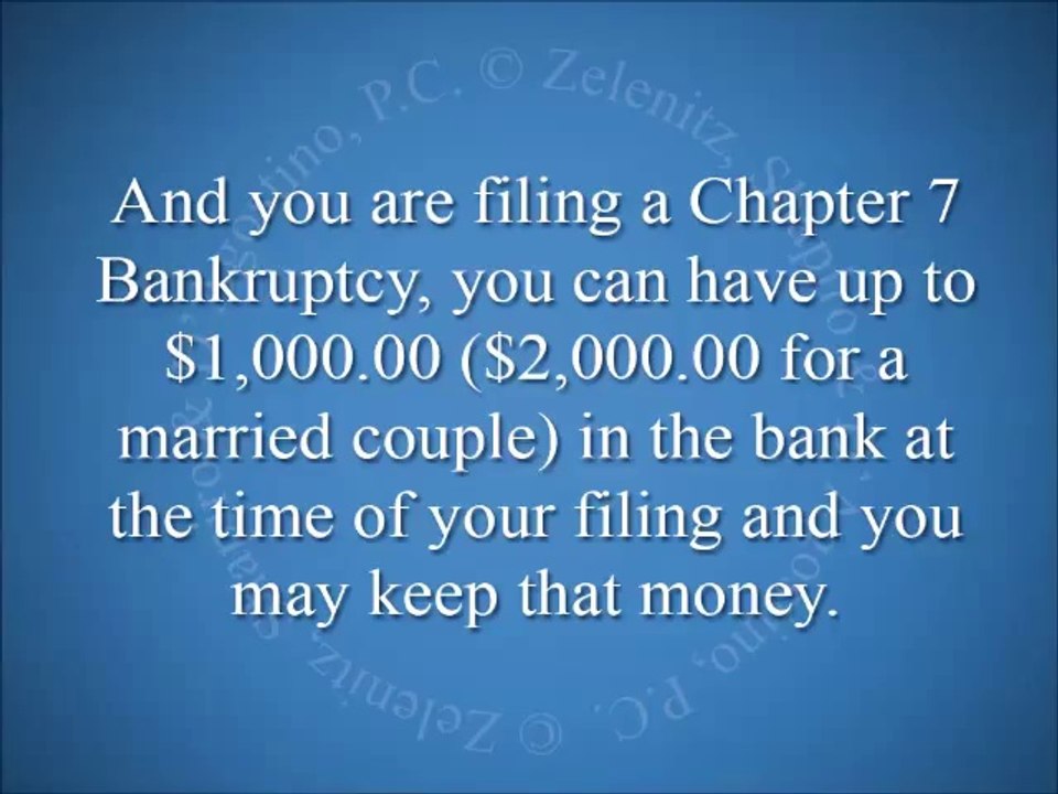 If I Have Money In The Bank But File Bankruptcy, What Happens?