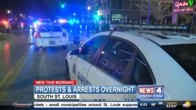Police cars, business damaged, two arrested overnight in south St. Louis