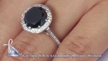 Vintage Style Natural Black Diamond Engagement Ring