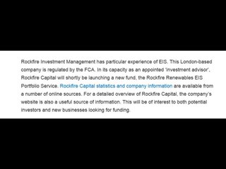 Benefits of EIS and investing from Rockfire Investment Management