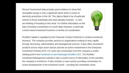 Green energy investment moving up says Rockfire Investment Management