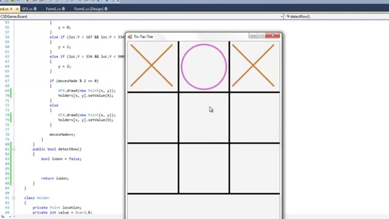 C# Tic-Tac-Toe Tutorial 9 - Detecting 3 In A Row Part 1
