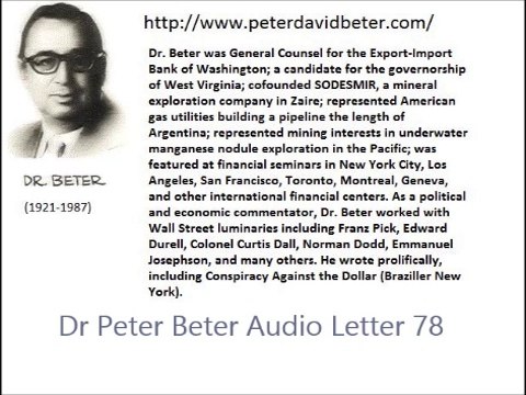 Dr Peter Beter Audio Letter 78 - August 27, 1982 - The Surprise Halt to the Beirut Holocaust; Final Pentagon Plans for Surprise Nuclear War; The Russian Surprise Weapon for Nuclear Defense
