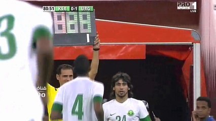 لقطه كامله  [  لعب +  دخول : حسين عبد الغني ] السعوديه  أمام  الاوروغواي