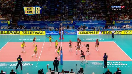 BRASIL 3X0 DOMINICAN REPUBLIC SET 2A - ROUND 3 - MILANO - VOLLEYBALL WOMEN'S WORLD CHAMPIONSHIP ITALY 2014