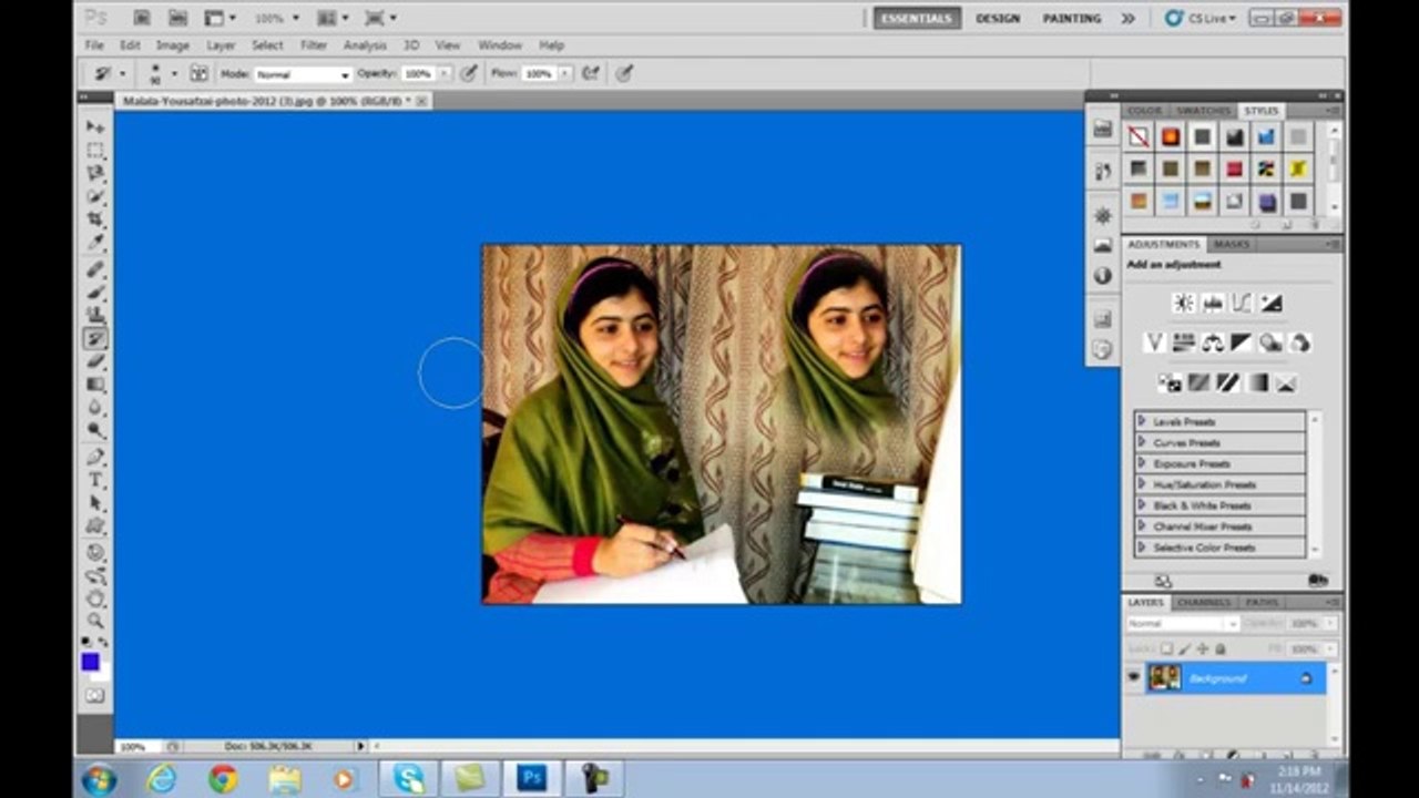 zain studio 1Adobe Photoshop CS5 Tutorials in Urdu Hindi Part 16 of 40 History Brush & Eraser Tools