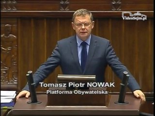Poseł Tomasz Piotr Nowak - Wystąpienie z dnia 10 pa�dziernika 2014 roku.