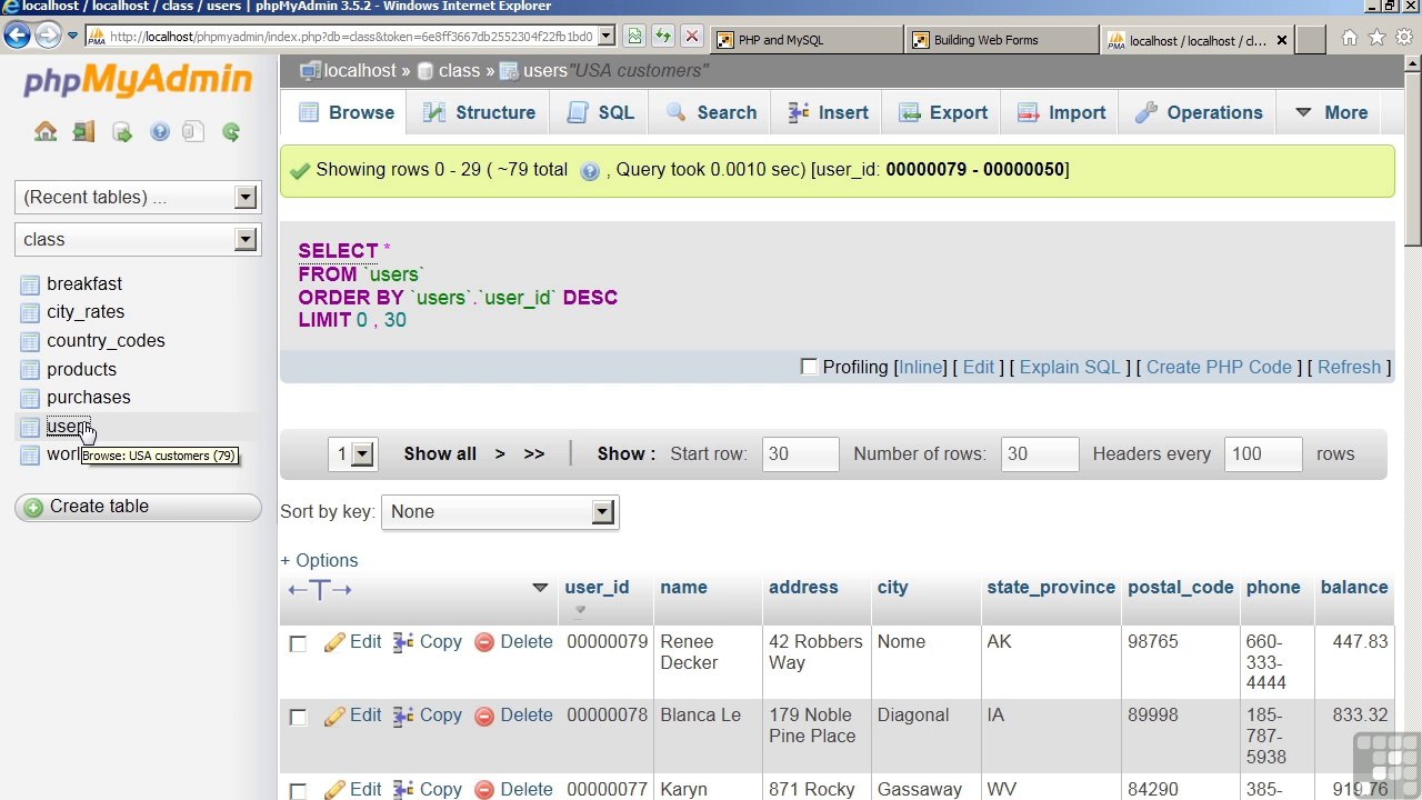 PHP MySQL Training part