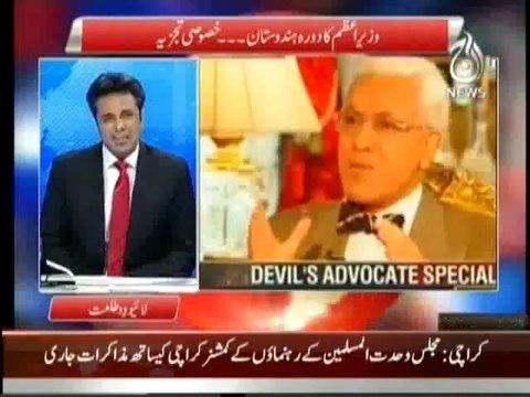 Talat Hussain Bashing Nawaz Sharif for his India Visit