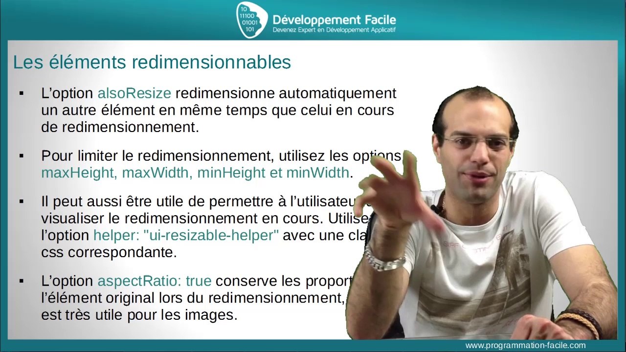 Redimensionnez n importe quel element avec le Framework JavaScript jQuery UI