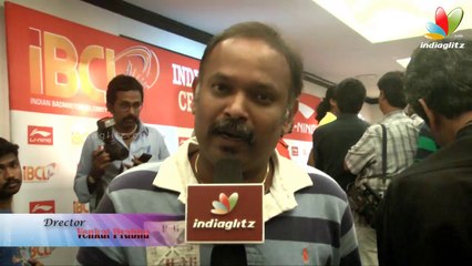 Venkat Prabhu, Aadhi and Gayathri Raghuram at Indian Badminton Celebrity League Press Meet
