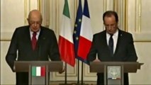 Napolitano - Colloqui con il Presidente Hollande (23.11.12)