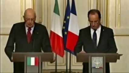 Napolitano - Colloqui con il Presidente Hollande (23.11.12)