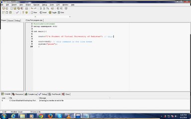 CS201 C++ programming First Tutorial