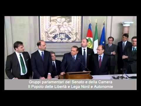 Berlusconi - Consultazioni, serve un Governo di larghe intese (21.03.13)