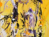 tableau jaune abstrait contemporain