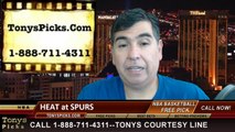 San Antonio Spurs vs. Miami Heat Pick Prediction NBA Pro Basketball Finals Playoffs Game 1 Point Spread Odds Preview 6-5-2014