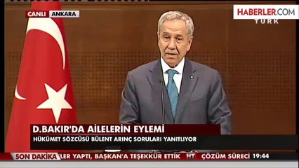 Arınç: Diyarbakır Belediye Başkanı'nı Kınıyorum