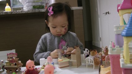 Girl And Sylvanian Families