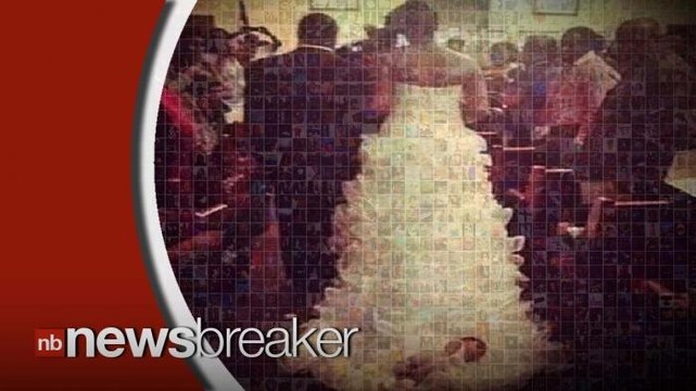 Bride Drags Newborn Baby Down the Aisle Attached to Dress