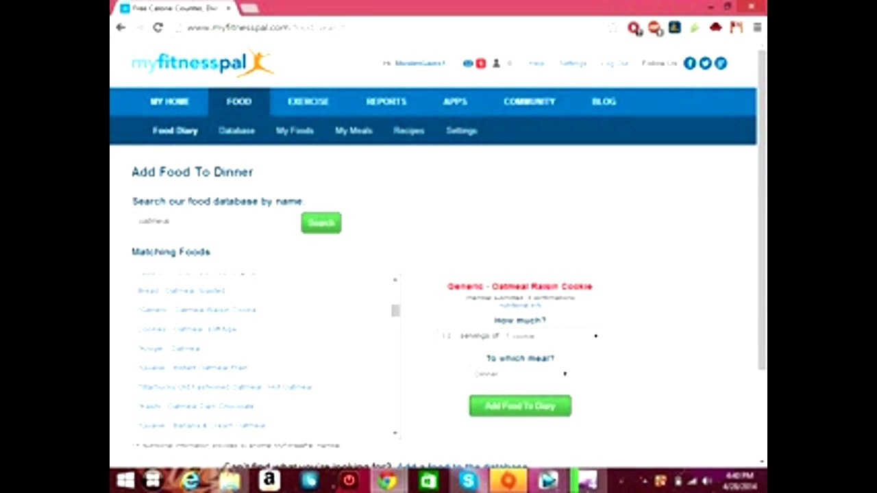 How to use My Fitness pal and how to input food to count calories and input exercise