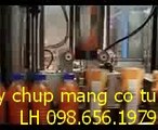 máy phóng nhãn màng co tự động, máy chụp màng co nhãn chai nước, chai thuốc