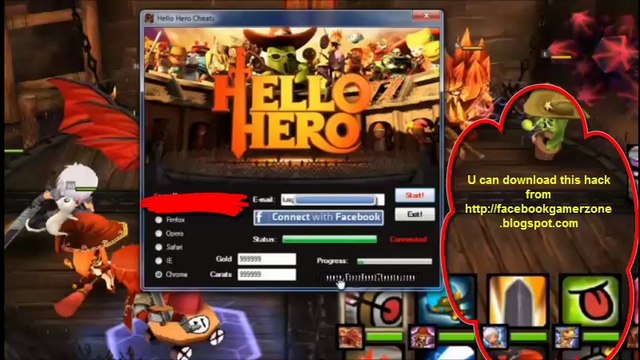 Hello Hero Hack - Gold, Carats [May 2014] [PROOF] [FACEBOOK]
