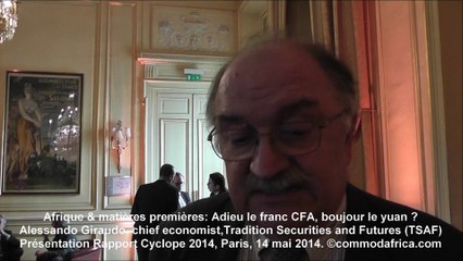 Afrique: Adieu le franc CFA, bonjour le yuan ? Alessandro Giraudo, Tradition Securities and Futures TSAF