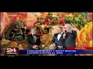 Europa: Ricky Martin y Conchita Wurst en el life ball de Viena