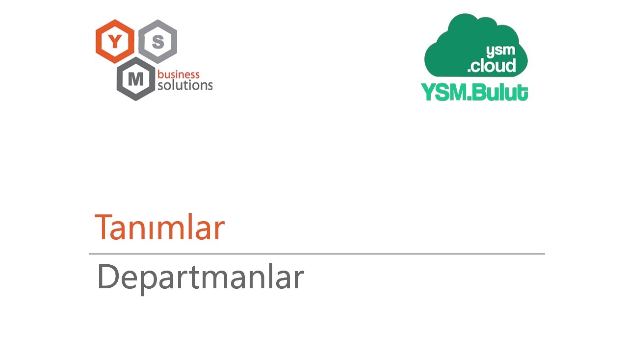 Tanımlar - Departmanlar