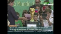 Blatter presents World Cup trophy to Brazil president